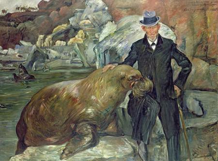 Lovis Corinth Portrat Carl Hagenbeck mit dem Walrob Pallas china oil painting image